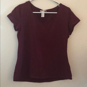 A Burgundy plain tee